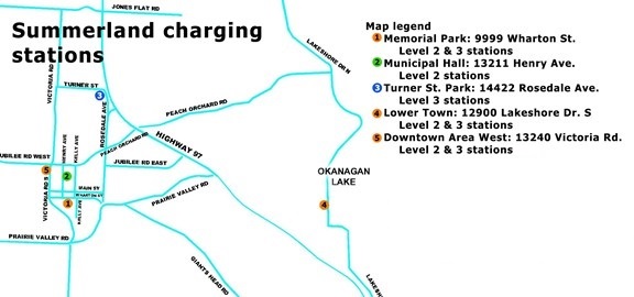 Summerland EV Stations Map